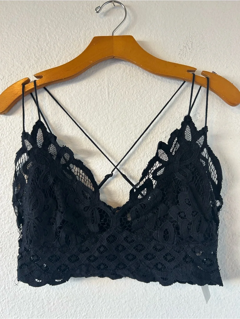 Free People Black Crochet Lace Bralette